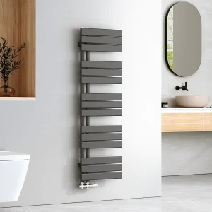 EMKE Handdoekradiator – Plat Design – Mat Antraciet – 132×40 cm – Verwarming Badkamer