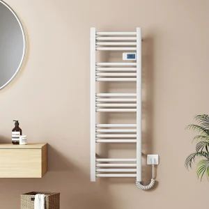 EMKE Elektrische Handdoekradiator – Met Smart Thermostaat – Glanzend Wit – 120×40 cm – 450W – Badkamer Radiator – Elektrische Radiator EMKE Elektrische Handdoekradiator – Met Smart Thermostaat – Glanzend Wit – 120×40 cm – 450W – Badkamer Radiator – Elektrische Radiator