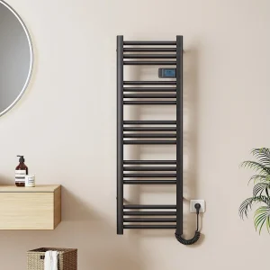 EMKE Elektrische Handdoekradiator – Met Smart Thermostaat – Mat Zwart – 120×40 cm – 450W – Badkamer Radiator – Elektrische Radiator EMKE Elektrische Handdoekradiator – Met Smart Thermostaat – Mat Zwart – 120×40 cm – 450W – Badkamer Radiator – Elektrische Radiator