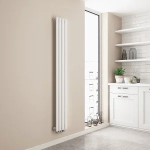 EMKE Design Radiator – Ovale Buizen – 160×24 cm – Enkel – Glanzend Wit – 427 W – Verwarming Alle Ruimtes