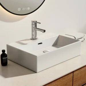 EMKE Opzetwastafel – Keramiek – Glans Wit – 51.5x36x13 cm – Badkamer Wasbak – met Overloop EMKE Opzetwastafel – Keramiek – Glans Wit – 51.5x36x13 cm – Badkamer Wasbak – met Overloop