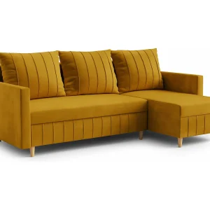 FOX hoekbank met elegant design, 224×103 cm, comfortabel, slaapfunctie, kleur lichtbruin, links FOX hoekbank met elegant design, 224×103 cm, comfortabel, slaapfunctie, kleur lichtbruin, links