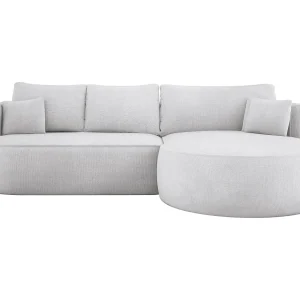 FIORE hoekbank met ligvlak, wavevering, box en 5 kussens, rechts 284x183x82 cm, wit FIORE hoekbank met ligvlak, wavevering, box en 5 kussens, rechts 284x183x82 cm, wit