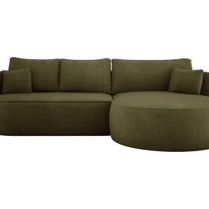 FIORE hoekbank – omvormbaar met automatische opening, high resilience foam, modern design, rechts 284x183x82 cm, groen FIORE hoekbank – omvormbaar met automatische opening, high resilience foam, modern design, rechts 284x183x82 cm, groen