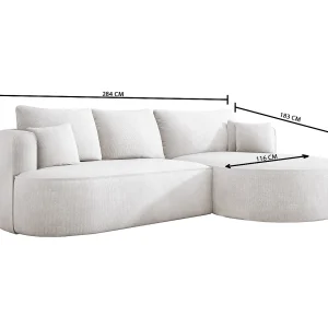 FIORE slaaphoekbank met automatische opening, ligvlak, links 284x183x82 cm, bruin FIORE slaaphoekbank met automatische opening, ligvlak, links 284x183x82 cm, bruin
