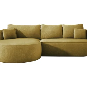 FIORE slaaphoekbank met bed, wavevering, box en 5 kussens, links 284x183x82 cm, lichtgroen FIORE slaaphoekbank met bed, wavevering, box en 5 kussens, links 284x183x82 cm, lichtgroen