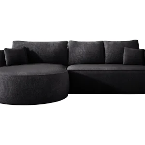 FIORE hoekbank – omvormbaar met automatische opening, high resilience foam, modern design, links 284x183x82 cm, zwart FIORE hoekbank – omvormbaar met automatische opening, high resilience foam, modern design, links 284x183x82 cm, zwart