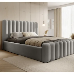 Duurzaam gestoffeerd bed Mona VII, modern design, ruime commode, onderhoudsvriendelijke stof 140×200 cm, essen Duurzaam gestoffeerd bed Mona VII, modern design, ruime commode, onderhoudsvriendelijke stof 140×200 cm, essen