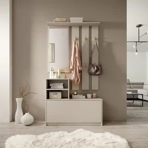 Entreeset met spiegel – 85 cm – kasjmier – YESFIR