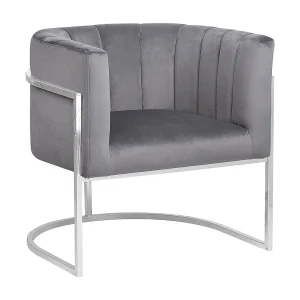 Fauteuil fluweel grijs LARVIK Fauteuil fluweel grijs LARVIK