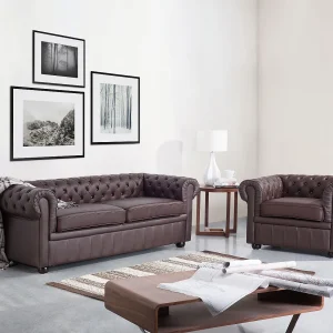 Bank CHESTERFIELD Leer Bruin 3-zitter