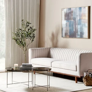 Driezitsbank stof beige SKAULE
