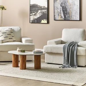 Fauteuil set van 2 bouclé wit ALLA Fauteuil set van 2 bouclé wit ALLA