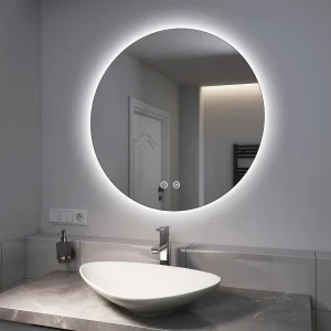 EMKE Ronde LED Badkamerspiegel 80 cm – Frameloos, Achtergrondverlichting, Touch Schakelaar, Dimbaar Licht (Koud/Warm/Neutraal Wit) EMKE Ronde LED Badkamerspiegel 80 cm – Frameloos, Achtergrondverlichting, Touch Schakelaar, Dimbaar Licht (Koud/Warm/Neutraal Wit)