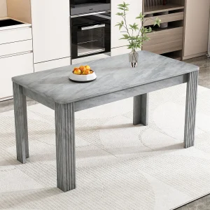 Eettafel 4 mensen – deeltjespanelen – grijs betoneffect – max 130 kg belasting – 117x68x75cm Eettafel 4 mensen – deeltjespanelen – grijs betoneffect – max 130 kg belasting – 117x68x75cm
