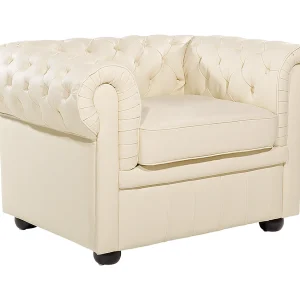 Fauteuil leer crème CHESTERFIELD Fauteuil leer crème CHESTERFIELD