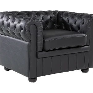 Fauteuil leer zwart CHESTERFIELD Fauteuil leer zwart CHESTERFIELD