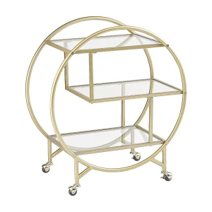 Drankentrolley glas/goud COLTON Drankentrolley glas/goud COLTON