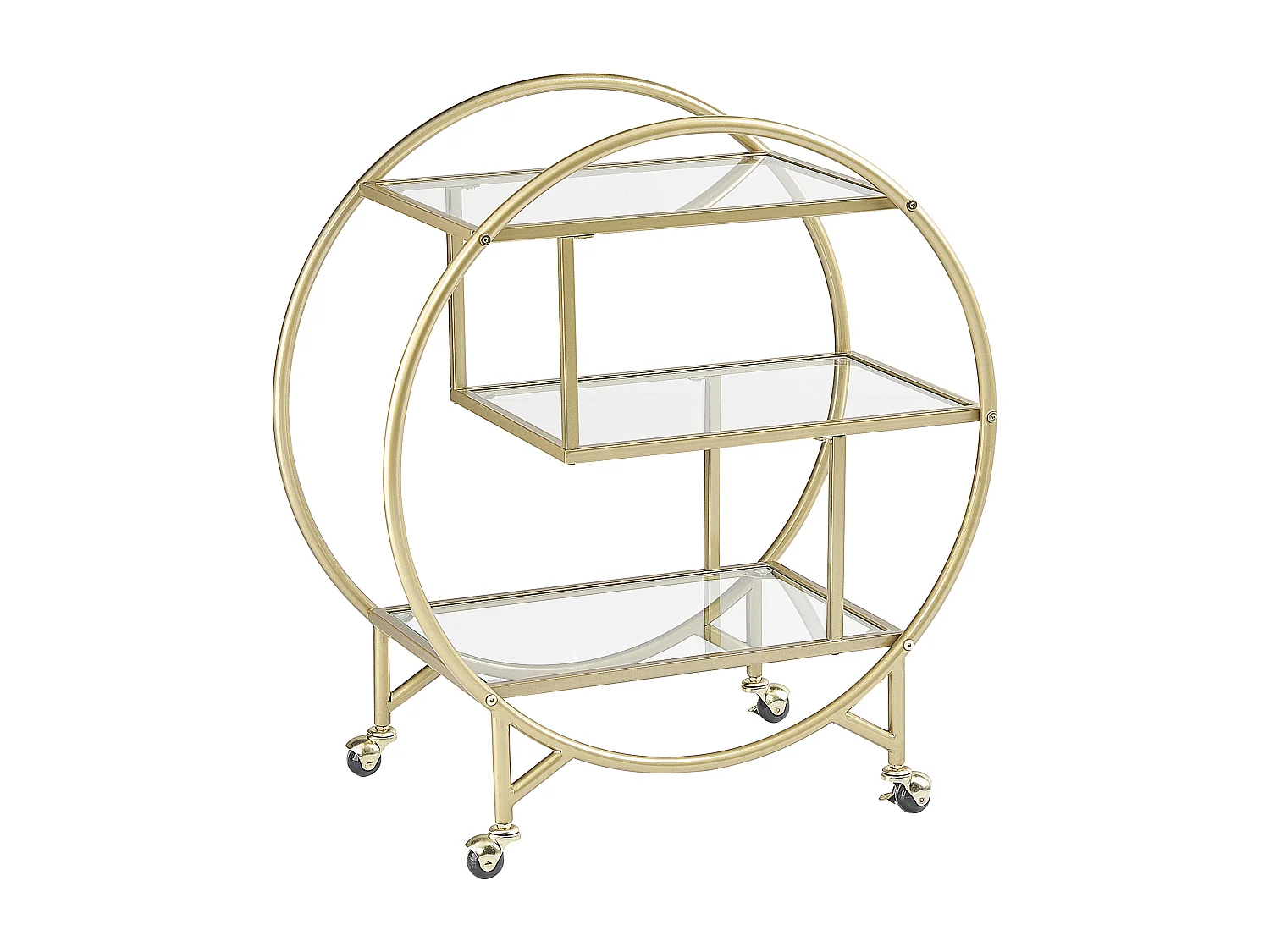 Drankentrolley glas/goud COLTON