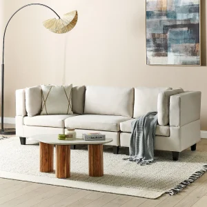 Modulaire bank UNSTAD Stof Lichtbeige 3-zitter Modulaire bank UNSTAD Stof Lichtbeige 3-zitter