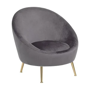 Fauteuil fluweel grijs LANGA Fauteuil fluweel grijs LANGA