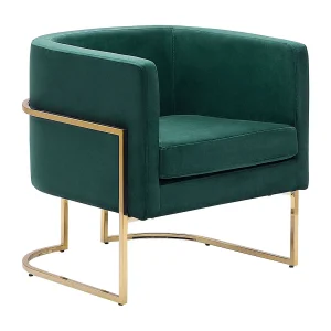 Fauteuil fluweel donkergroen SIRKKA Fauteuil fluweel donkergroen SIRKKA