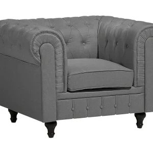 Fauteuil stof grijs CHESTERFIELD L Fauteuil stof grijs CHESTERFIELD L