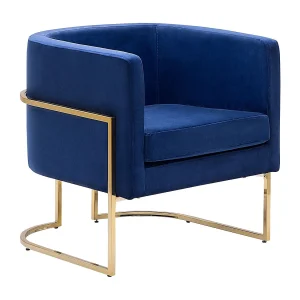 Fauteuil fluweel donkerblauw SIRKKA