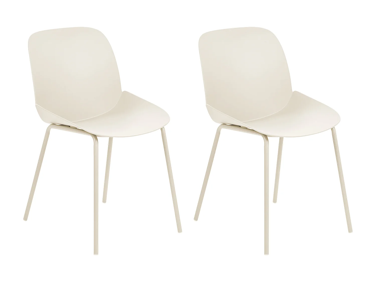 Eetkamerstoel set van 2 kunststof beige MILACA