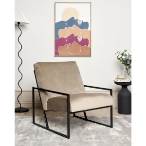 Fauteuil fluweel taupe DELARY Fauteuil fluweel taupe DELARY