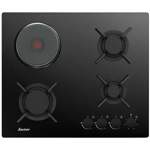 Gaskookplaat Elektrisch/Gas 60cm Zwart – Sauter SPG3601BM