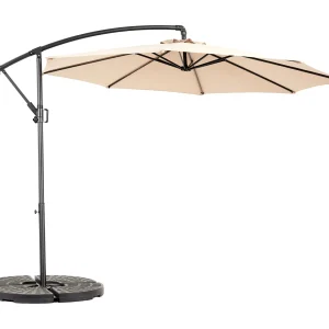 Gedeporteerd parasol – staal en 100% polyester stof – voor strandtuinbalkon – zonder basis – 294x294x250cm – khaki
