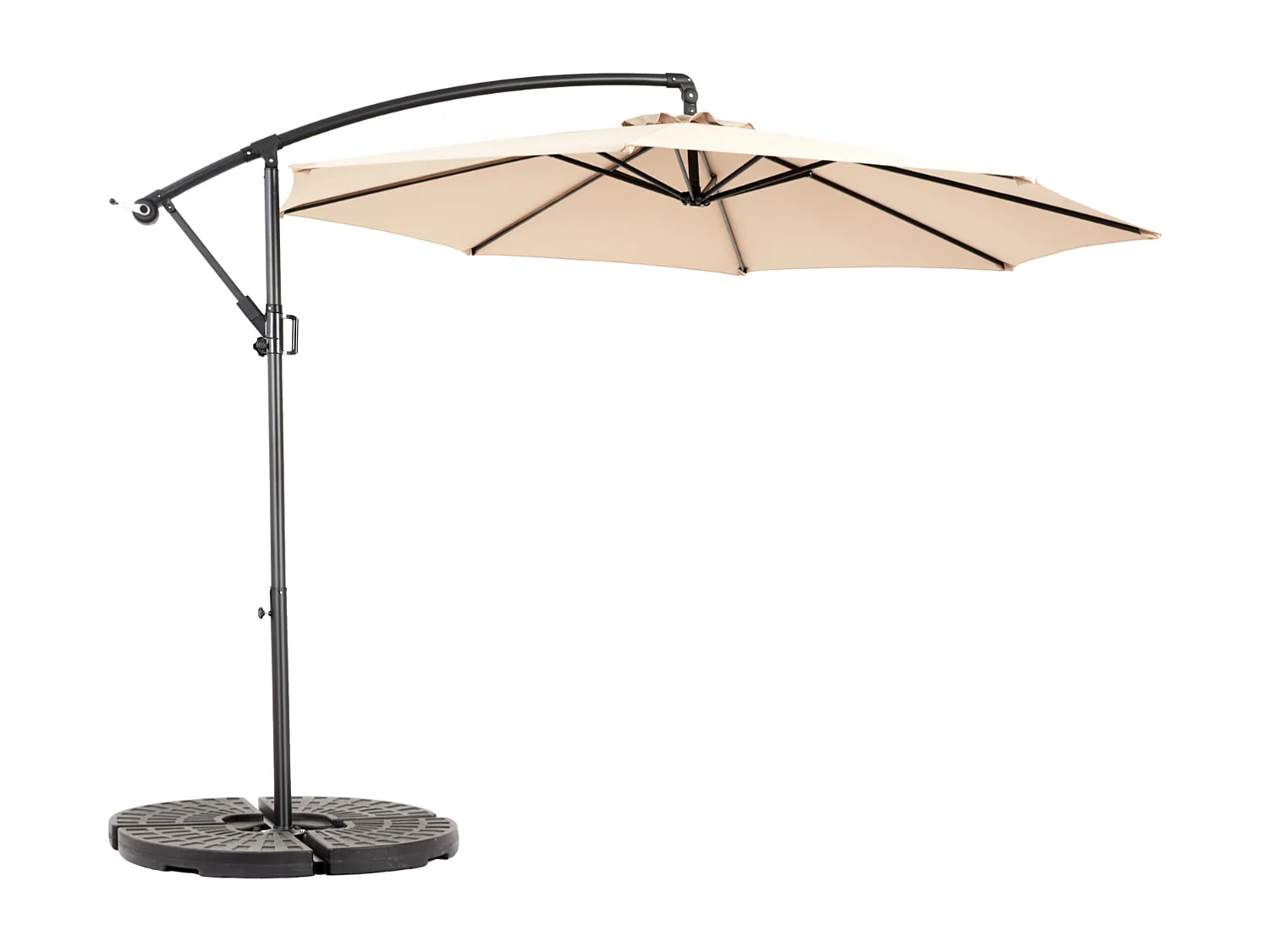 Gedeporteerd parasol - staal en 100% polyester stof - voor strandtuinbalkon - zonder basis - 294x294x250cm - khaki