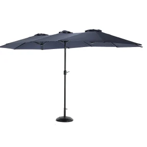 Gedeporteerd parasol – in staal en 100% polyester stof – voor balkon strandtuin – zonder basis – 453x267x255cm – nachtblauw