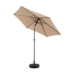 Gedeporteerd parasol voor strandtuin balkon – staal en 100% polyester stof – zonder basis – 264x264x250cm – kaki