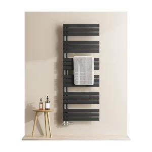 EMKE Handdoekradiator – Plat Design – Mat Zwart – 76×60 cm – Verwarming Badkamer EMKE Handdoekradiator – Plat Design – Mat Zwart – 76×60 cm – Verwarming Badkamer