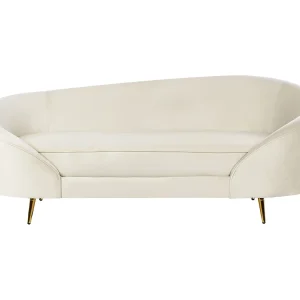 Driezitsbank fluweel beige SAVAR Driezitsbank fluweel beige SAVAR