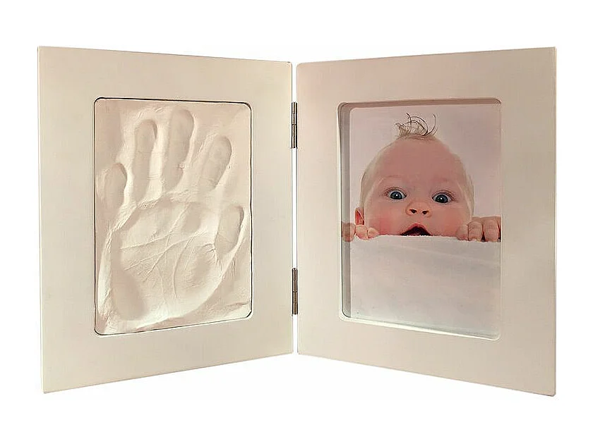 Dubbele fotolijst 36,5 x 23,5 cm voor het maken van een babyvoetafdruk