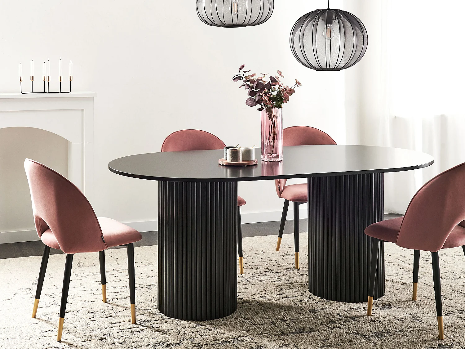 Eettafel SHERIDAN Zwart 180 cm 100 cm