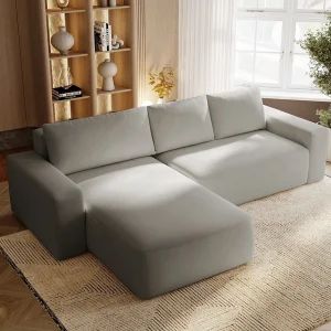 Emporius Aldo L links Hoekbank met slaapfunctie en bedlade, Sofa 250×165 cm – woonkamerbank lichtgrijs (Komodo 20) Emporius Aldo L links Hoekbank met slaapfunctie en bedlade, Sofa 250×165 cm – woonkamerbank lichtgrijs (Komodo 20)
