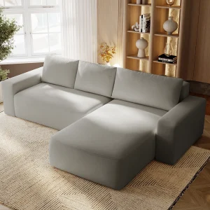 Emporius Aldo L rechts Hoekbank met slaapfunctie en bedlade, Sofa 250×165 cm – woonkamerbank lichtgrijs (Komodo 20) Emporius Aldo L rechts Hoekbank met slaapfunctie en bedlade, Sofa 250×165 cm – woonkamerbank lichtgrijs (Komodo 20)