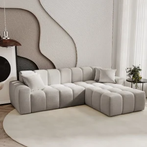 Emporius Napoli rechts Hoekbank 265×180 cm, sofa, woonkamerbank lichtgrijs (Komodo 20) Emporius Napoli rechts Hoekbank 265×180 cm, sofa, woonkamerbank lichtgrijs (Komodo 20)
