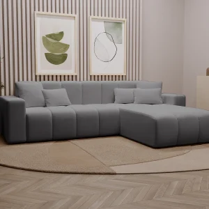Emporius Miral rechts Hoekbank in L-vorm – sofa 265 cm, woonkamerbank, hoekbank grijs (Komodo 21)