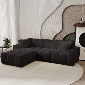 Emporius Napoli links Hoekbank 265×180 cm, sofa, woonkamerbank zwart (Komodo 23)