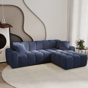 Emporius Napoli rechts Hoekbank 265×180 cm, sofa, woonkamerbank blauw (Komodo 50) Emporius Napoli rechts Hoekbank 265×180 cm, sofa, woonkamerbank blauw (Komodo 50)
