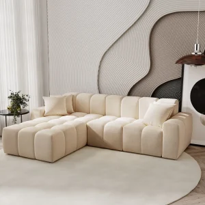 Emporius Napoli links Hoekbank 265×180 cm, sofa, woonkamerbank beige (Komodo 11)