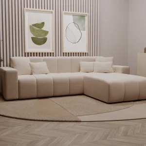 Emporius Miral rechts Hoekbank in L-vorm – sofa 265 cm, woonkamerbank, hoekbank beige (Komodo 11)