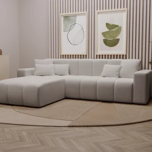 Emporius Miral links Hoekbank in L-vorm – sofa 265 cm, woonkamerbank, hoekbank lichtgrijs (Komodo 20)