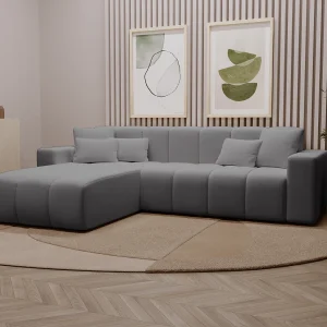 Emporius Miral links Hoekbank in L-vorm – sofa 265 cm, woonkamerbank, hoekbank grijs (Komodo 21)