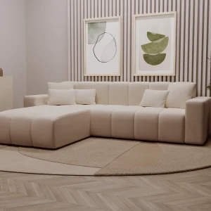 Emporius Miral links Hoekbank in L-vorm – sofa 265 cm, woonkamerbank, hoekbank beige (Komodo 11)